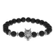 Браслет-амулет Волк с синт. камнем Шунгит 8мм BSH-10-24S