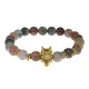 Браслет-амулет Волк с нат. камнем Яшма 8мм BSH-10-25G