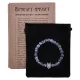 Браслет-амулет Волк с нат. камнем синий Африканский агат 8мм BSH-10-27S