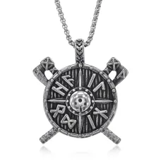 Амулет Щит с рунами на цепочке, 4х4см ACN008