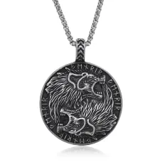 Амулет Гери и Фреки на цепочке, d.3,5см ACN010