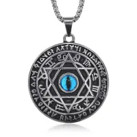 Амулет Глаз и Звезда Давида на цепочке, d.4см ACN015