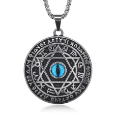 Амулет Глаз и Звезда Давида на цепочке, d.4см ACN015