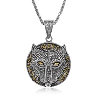 Амулет Волк и руны на цепочке, 4,5х3,5см ACN019