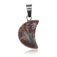 Кулон Полумесяц, 27х12мм, индийский агат BJK148-08