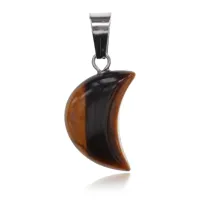 Кулон Полумесяц, 27х12мм, тигровый глаз BJK148-10