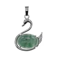 Кулон Лебедь, 3,5х2,5см, нефрит BJK451-03