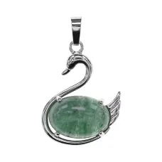 Кулон Лебедь, 3,5х2,5см, нефрит BJK451-03