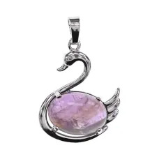 Кулон Лебедь, 3,5х2,5см, аметист BJK451-06