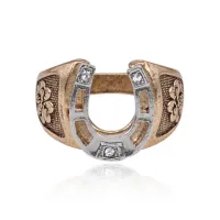 Кольцо Клевер и подкова (на удачу), размер 9 KL550-09