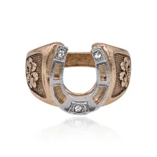 Кольцо Клевер и подкова (на удачу), размер 9 KL550-09