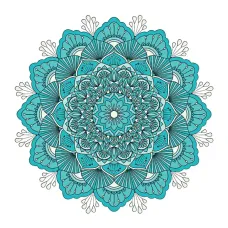 Термонаклейка Лотос, d.8см, цвет бирюзовый NKT001