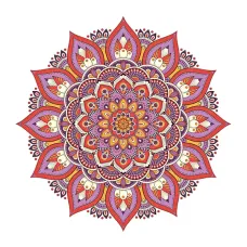 Термонаклейка Лотос, d.8см, цвет красный NKT002