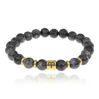 Браслет Знаки Зодиака - Овен с нат.камнем Лабрадор 8мм BSZ02-13