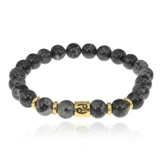 Браслет Знаки Зодиака - Рак с нат.камнем Лабрадор 8мм BSZ02-16