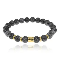 Браслет Знаки Зодиака - Скорпион с нат.камнем Лабрадор 8мм BSZ02-20