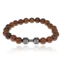 Деревянный браслет Гантеля, 8мм BJBS-411