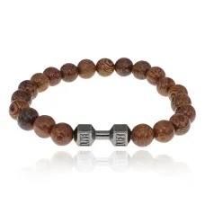 Деревянный браслет Гантеля, 8мм BJBS-411