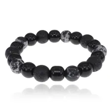 Браслет (лава, пластик и стекло), 10мм BJBS-415-01