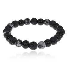 Браслет (лава, пластик и стекло), 8мм BJBS-415-02