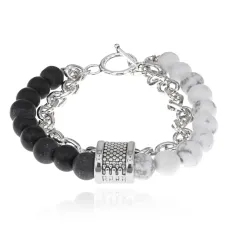 Браслет, кахолонг и шунгит, 20см BJBS-421