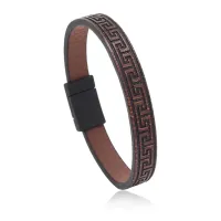 Кожаный браслет, 1см, цвет темно-коричневый BS831-01