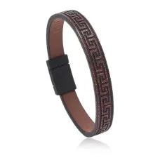 Кожаный браслет, 1см, цвет темно-коричневый BS831-01