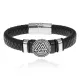 Кожаный браслет Валькнут, цвет черный BS838-03