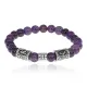Рунический браслет Близнецы с нат.камнем Аметист 8мм BSZ03-03