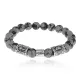 Рунический браслет Стрелец с нат.камнем Снежный обсидиан 8мм BSZ03-09
