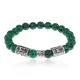 Рунический браслет Козерог с синт.камнем Малахит 8мм BSZ03-10