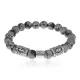 Рунический браслет Водолей с нат. камнем Снежный обсидиан 8мм BSZ03-11