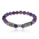 Рунический браслет Дева с нат. камнем Аметист 8мм BSZ03-18