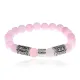 Рунический браслет Весы с синт. камнем Розовый кварц 8мм BSZ03-19