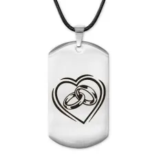 Жетон на шнурке Обручальные кольца Любовь ACZ-490