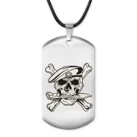 Жетон на шнурке Череп в берете ACZ-523