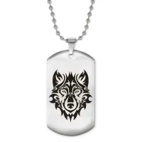 Жетон на цепочке Волк анфас ACZ2-444