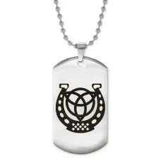 Жетон на цепочке Подкова с Трикветром ACZ2-448