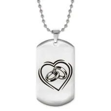 Жетон на цепочке Обручальные кольца Любовь ACZ2-490