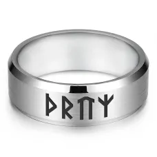 Кольцо со славянской формулой Привлечение удачи KLL-136-9