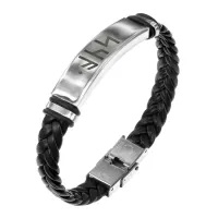 Кожаный славянский браслет с формулой Привлечение любви BSKR1-434