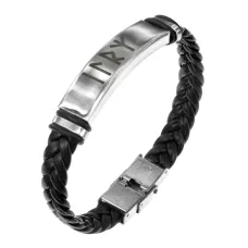 Кожаный славянский браслет с формулой Гармонизация отношений BSKR1-445