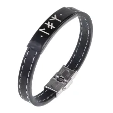 Кожаный славянский браслет с формулой Энергия молодости BSKR2-440