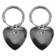 Серьги Конго с синтетическим камнем Гематит, сердце SEC06-02