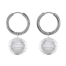 Серьги Конго с нат.камнем Кахолонг SEC-08-03