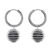 Серьги Конго с нат.камнем Лабрадор SEC-08-04