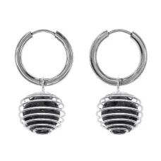 Серьги Конго с нат.камнем Лава SEC-08-05