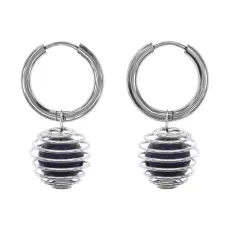 Серьги Конго с нат.камнем Лазурит SEC-08-06