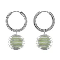 Серьги Конго с синтетическим камнем Оникс SEC-08-11