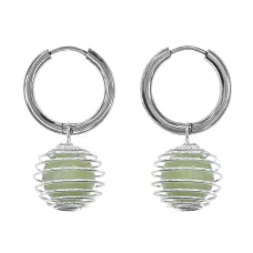 Серьги Конго с синтетическим камнем Оникс SEC-08-11